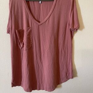 Z Supply Women's V-Neck Blouse - Mauve